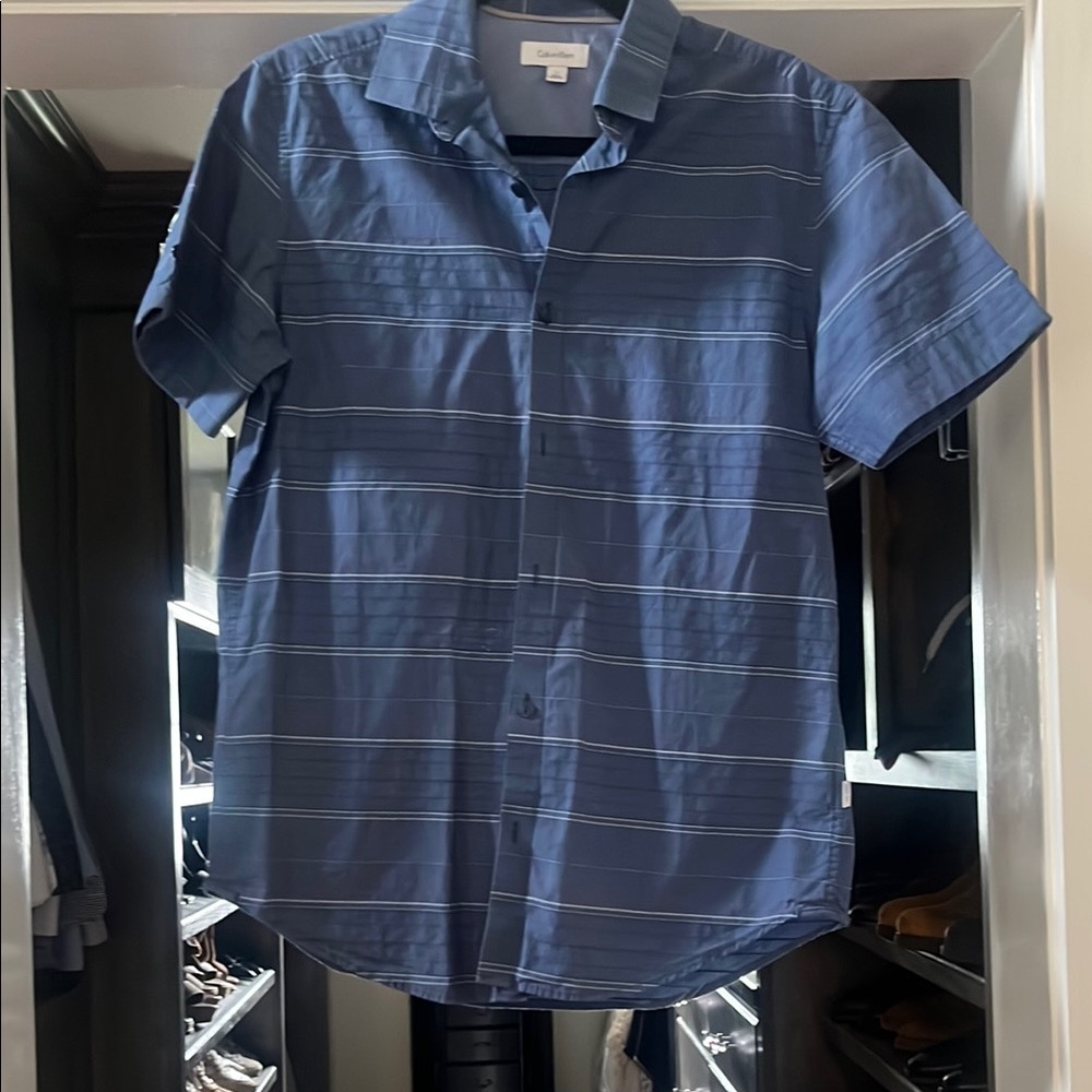 Calvin Klein Blue Casual Button Down Shirt -size S